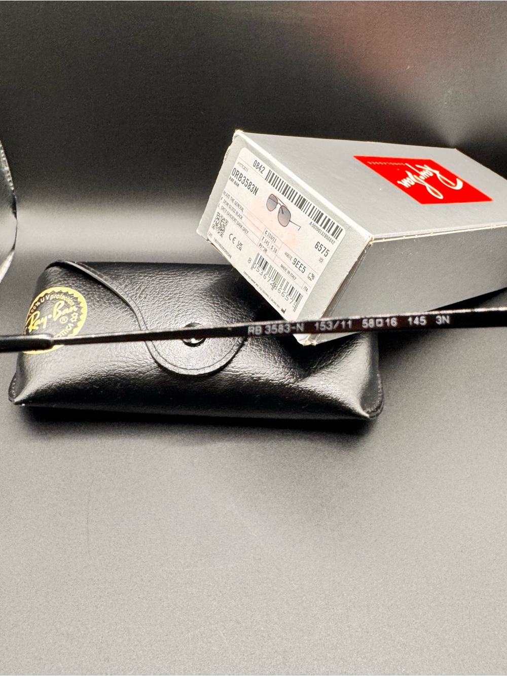Ray-Ban Aviator Sunglasses - Black Gradient Lenses with Silver Frame - Picture 7 of 10